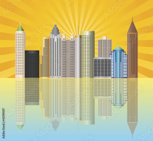 Atlanta Georgia City Skyline Illustration