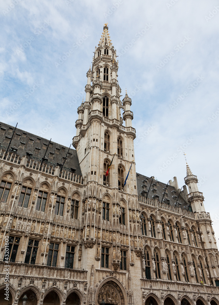 Bruxelles town hall constructed in Gothic style Bruxelles town hall constructed in Gothic style