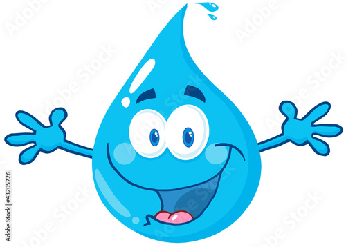Fototapeta Naklejka Na Ścianę i Meble -  Happy Water Drop With Welcoming Open Arms