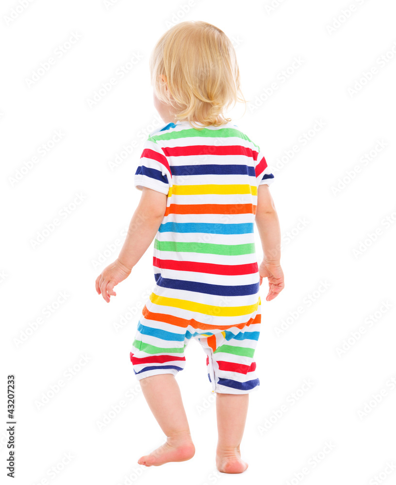 Baby in swimsuit. rear view Baby in swimsuit. rear view