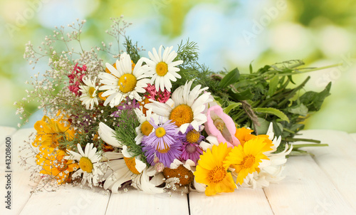 beautiful bouquet of bright wildflowers,