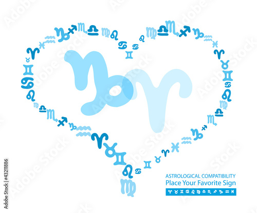 Vector illustration on astrological compatibility