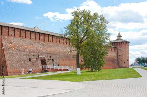 Fragment of the Kremlin wall, city Kolomna, Moscow area