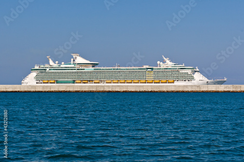 Cruiser Ship Leaving the Port of Barcelona