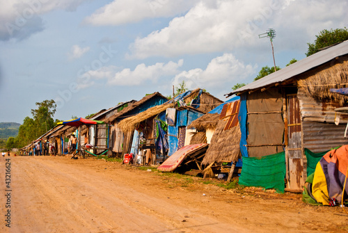 Slums on the road to the Otress beach, Sihanoukville, Cambodia