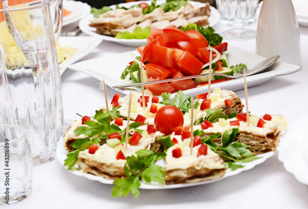 Catering food at a wedding party Catering food at a wedding party