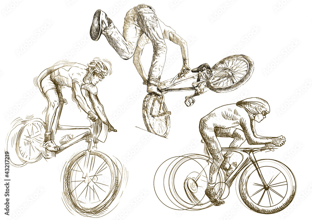 Fototapeta premium bicycle sport (hand drawing little collection of sketches)