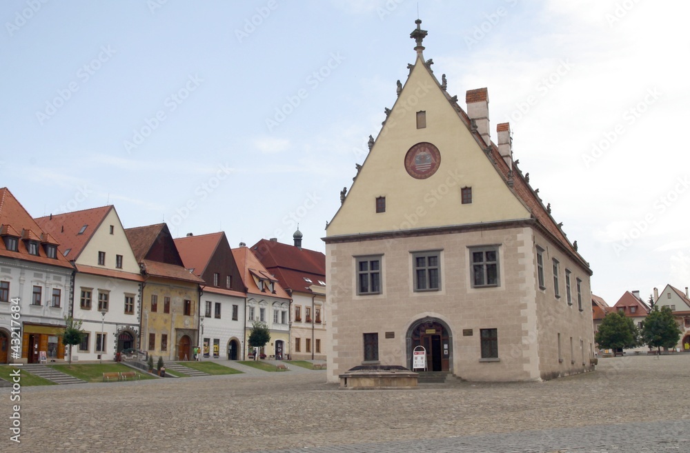 town hall and old houses in Bardejov