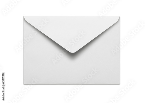 Blank envelope isolated on white background with clipping path photo