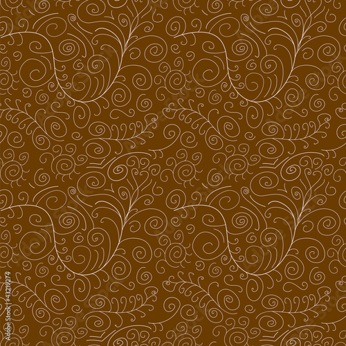 brown seamless intricate pattern with white swirls