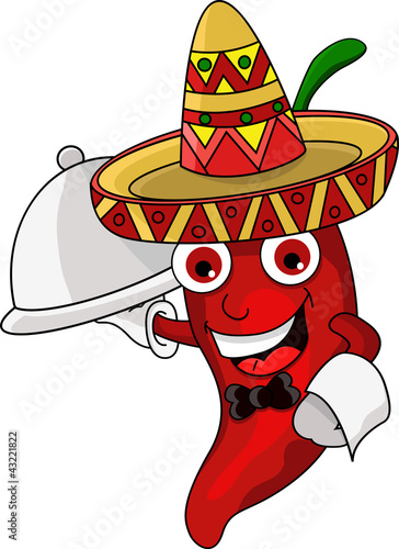 the cute chef chili cartoon
