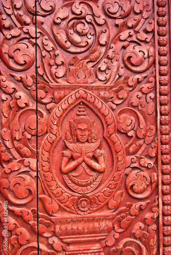 A fragment of the door of Ream Pagoda, Krong Preah Sihanouk, Ca