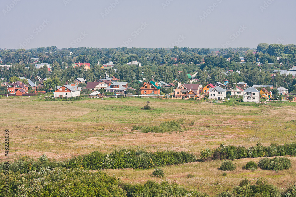 summer landscape, kind from a tower, city Suzdal, Russia