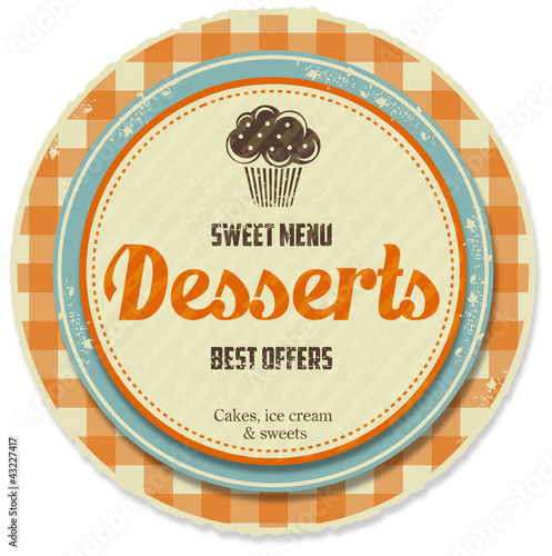 Desserts label