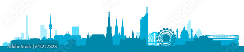 Wien Skyline blau