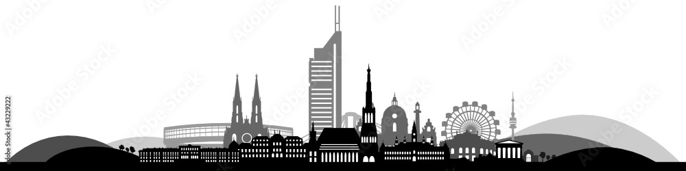 Fototapeta premium Landschaft mit Skyline Wien