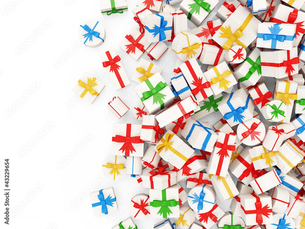 Heap of Colorful Gift Boxes isolated on white background Heap of Colorful Gift Boxes isolated on white background