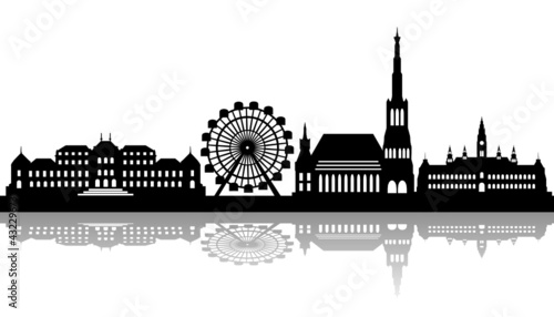 Wien Skyline mit Wahrzeichen - Schatten
