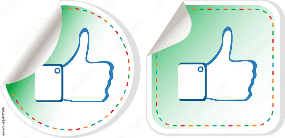Paper thumb up like hand symbol. Vector set of design elements Paper thumb up like hand symbol. Vector set of design elements