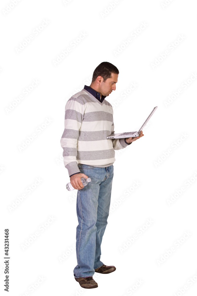 Businessman Posing with his Laptop Businessman Posing with his Laptop
