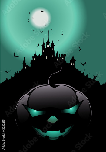 halloween schloss poster