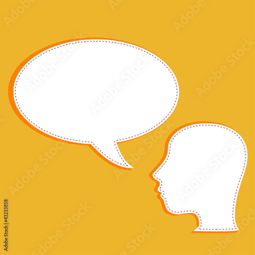 vector talking head with speech bubble