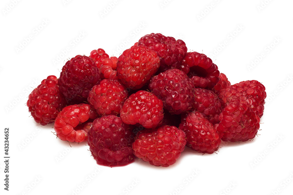 Heap of sweet Raspberry on white background Heap of sweet Raspberry on white background