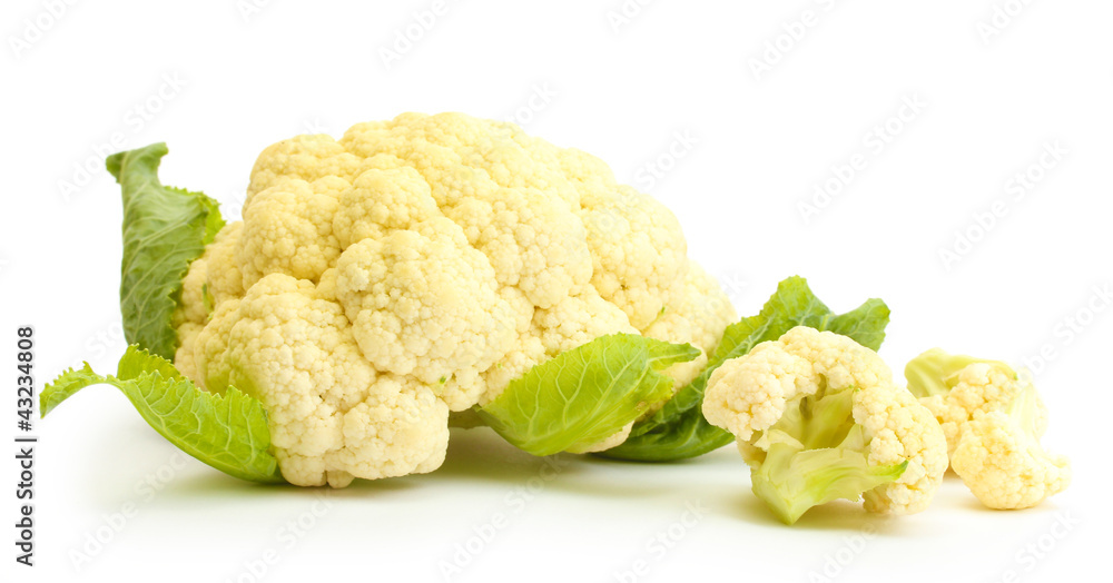 Fresh cauliflower isolated on white Fresh cauliflower isolated on white