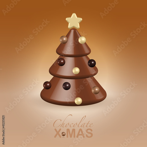 Chocolate christmas postcard