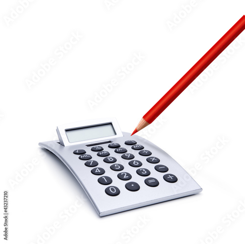 Rotstift mit Taschenrechner