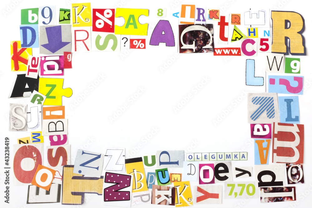Fototapeta premium newspaper letters artwork frame concept background