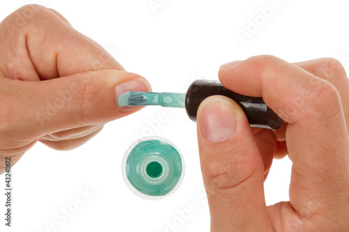 Painting female fingernails