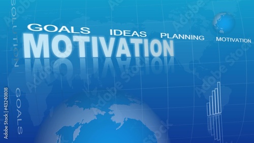 3d footage of business words, loopy motivational animation