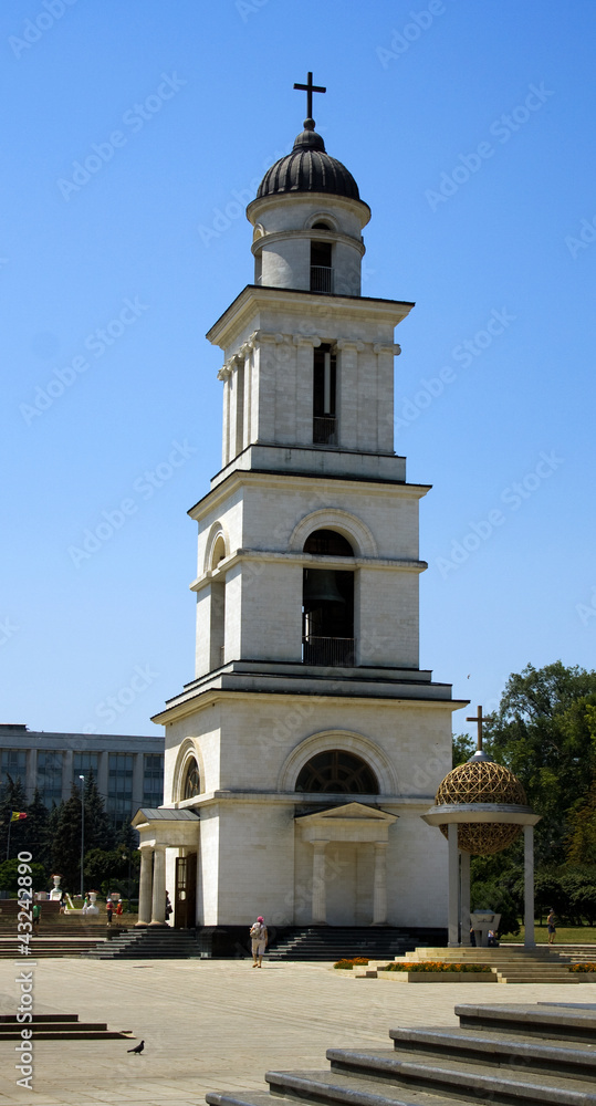 bell tower in the center of Chisinau, the Republic of Moldova