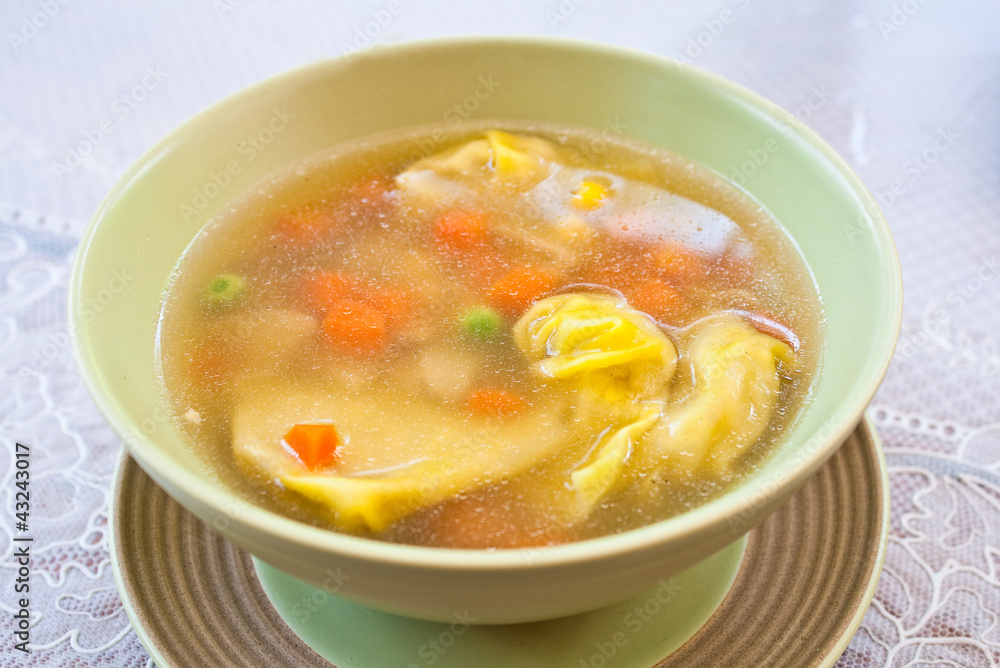 dumpling soup - vegetarian food in thailand dumpling soup - vegetarian food in thailand