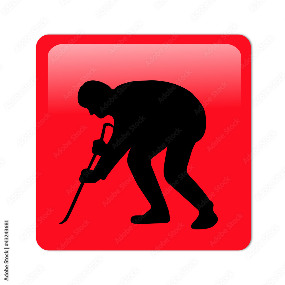 Fototapeta premium Burglar icon in 3D button