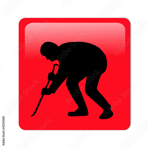 Burglar icon in 3D button