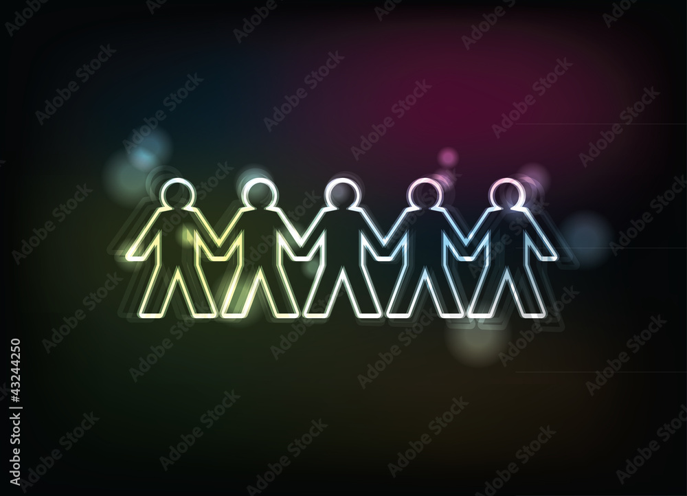 human figures in a row - illustration human figures in a row - illustration
