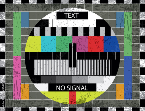tv color test screen on grunge background - illustration