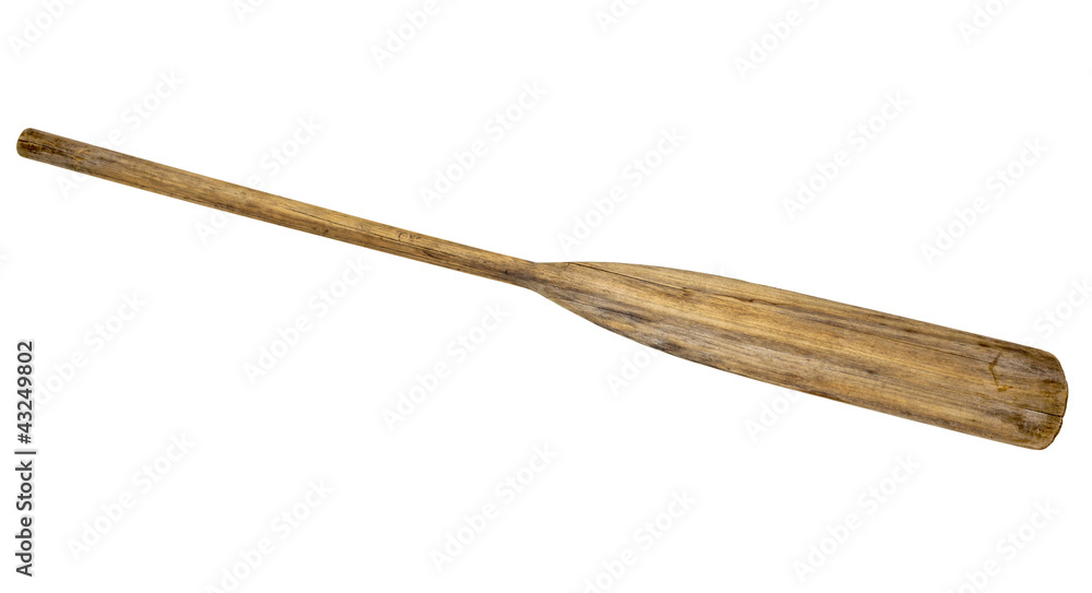 old wooden weathered paddle (oar) - obrazy, fototapety, plakaty 