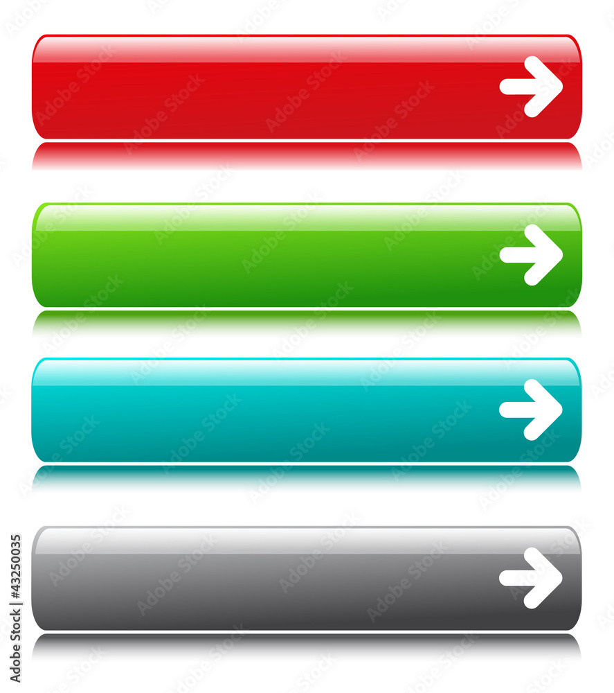 Glossy satin color buttons with arrow symbol Glossy satin color buttons with arrow symbol