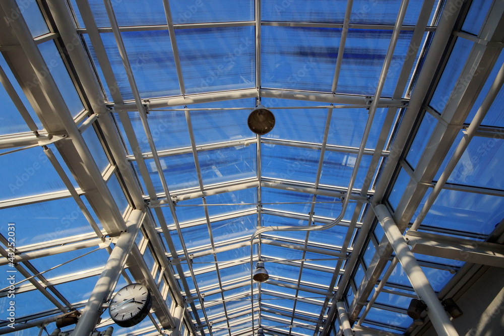 Glass roof of metro station in Helsinki, Finland