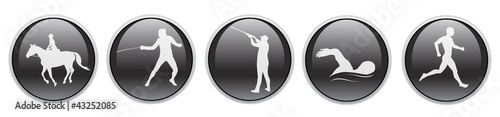 Sport icons in 3D button