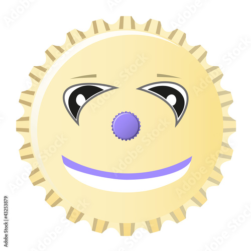 Fröhlicher Kronkorken Smiley Happy