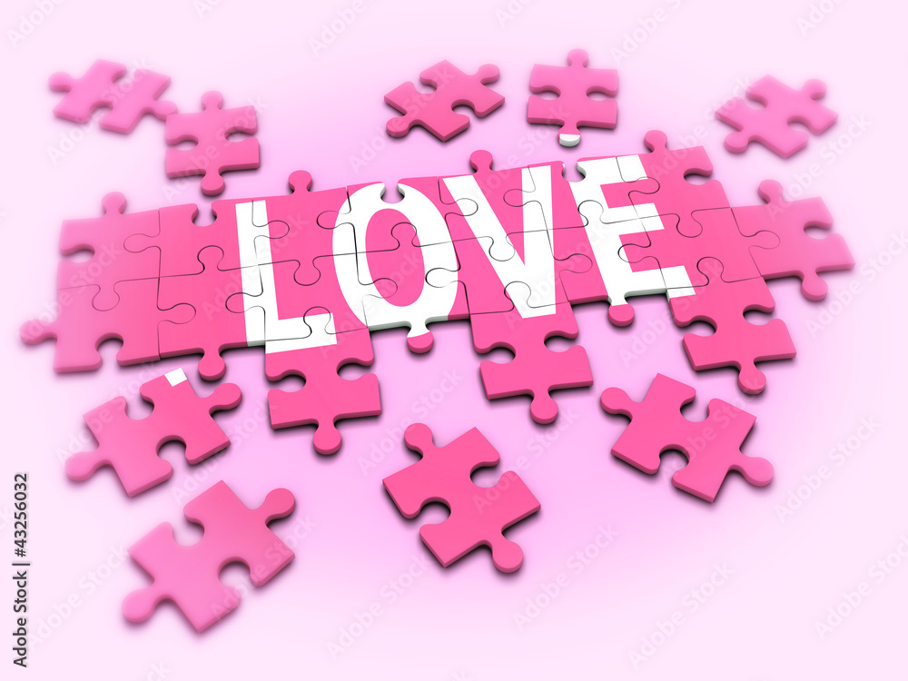 Obraz premium 3d Jigsaw puzzle love conundrum