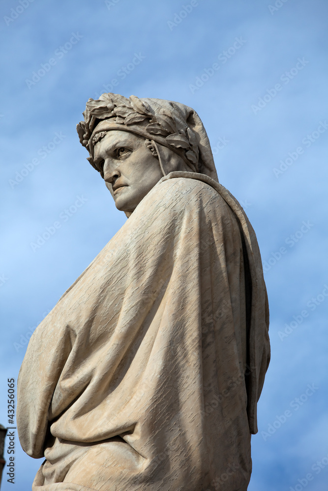 Fototapeta premium Dante Alighieri. Piazza Santa Croce in Florence, Italy