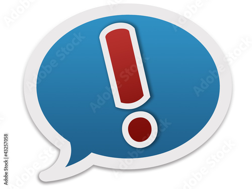 Balão de diálogo - ponto de exclamação