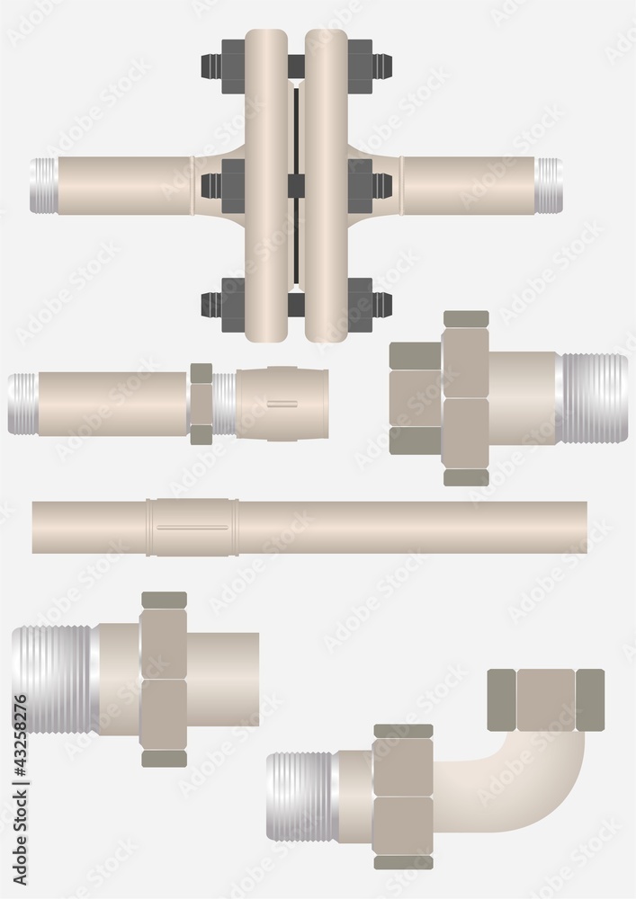 Types of pipe connections. Stock Vector Adobe Stock