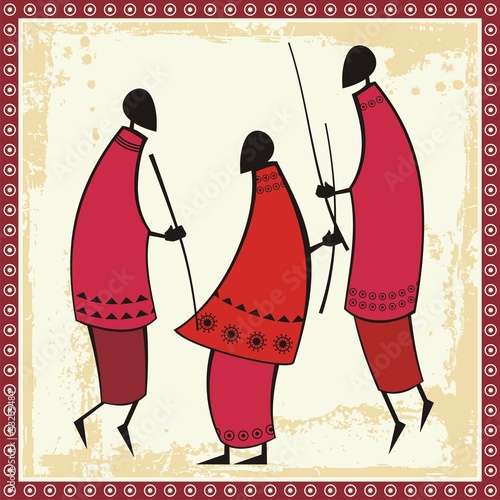 Vector African Masai Warriors Illustrations