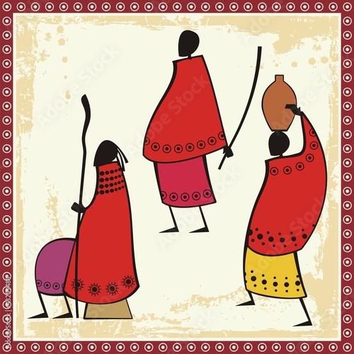Vector African Masai People Illustrations